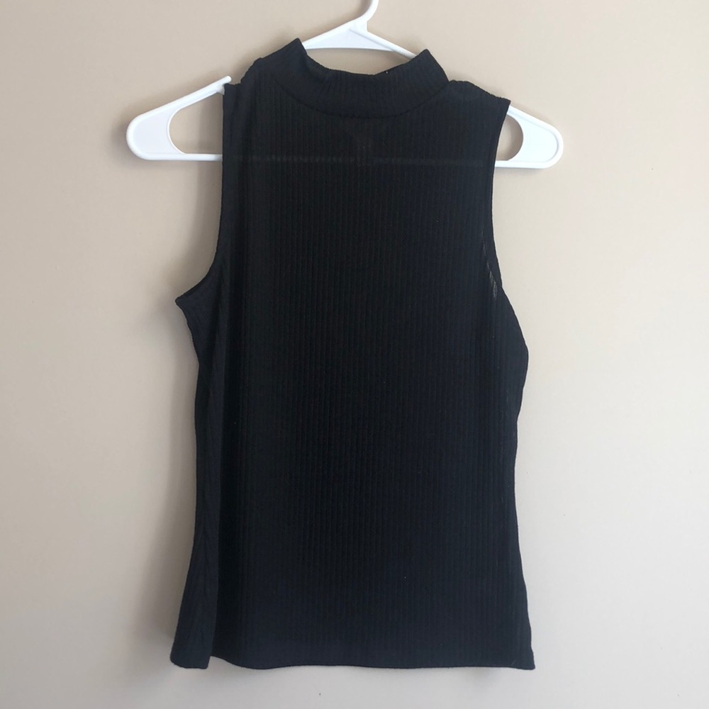 Black high neck sleeveless sweater